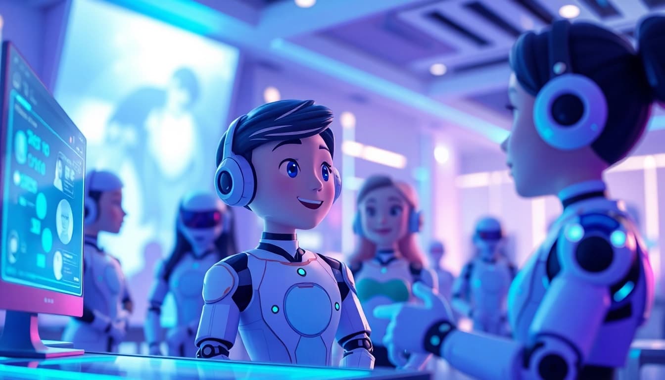 Engaging AI characters in a vibrant chat environment showcasing crush on ai technology.