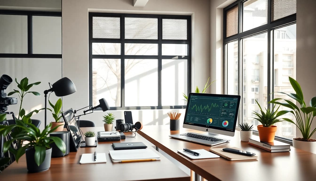 Optimize your brand presence with https://amc-essentials.com/ in a professional workspace setting.