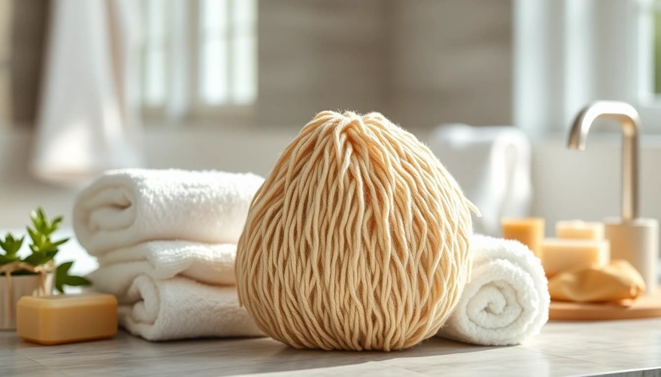 Enhance your shower experience with the best back loofah for dry skin featuring natural fibers.