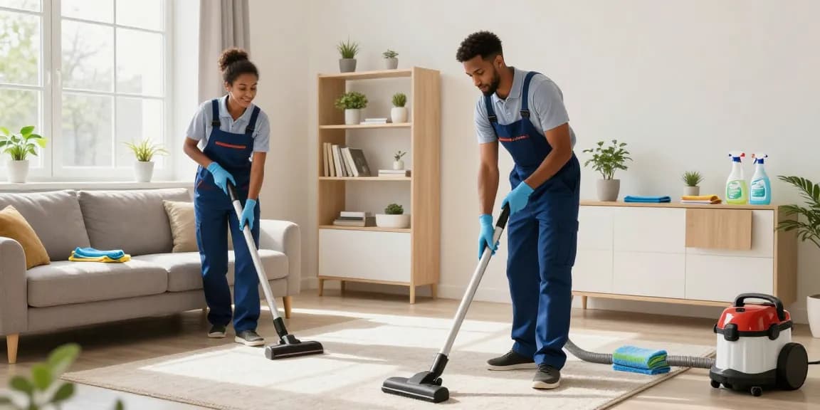 Professional cleaning team demonstrating effective reinigungsfirmen solothurn services in a bright home.