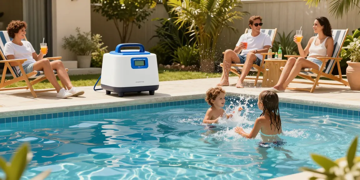 Best Pool Chlorinators in Australia showcased in a vibrant family pool scene with K-Chlor system.