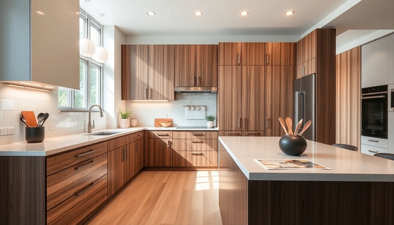 High-end remodeling contractor Austin showcasing a modern kitchen design with elegant finishes.
