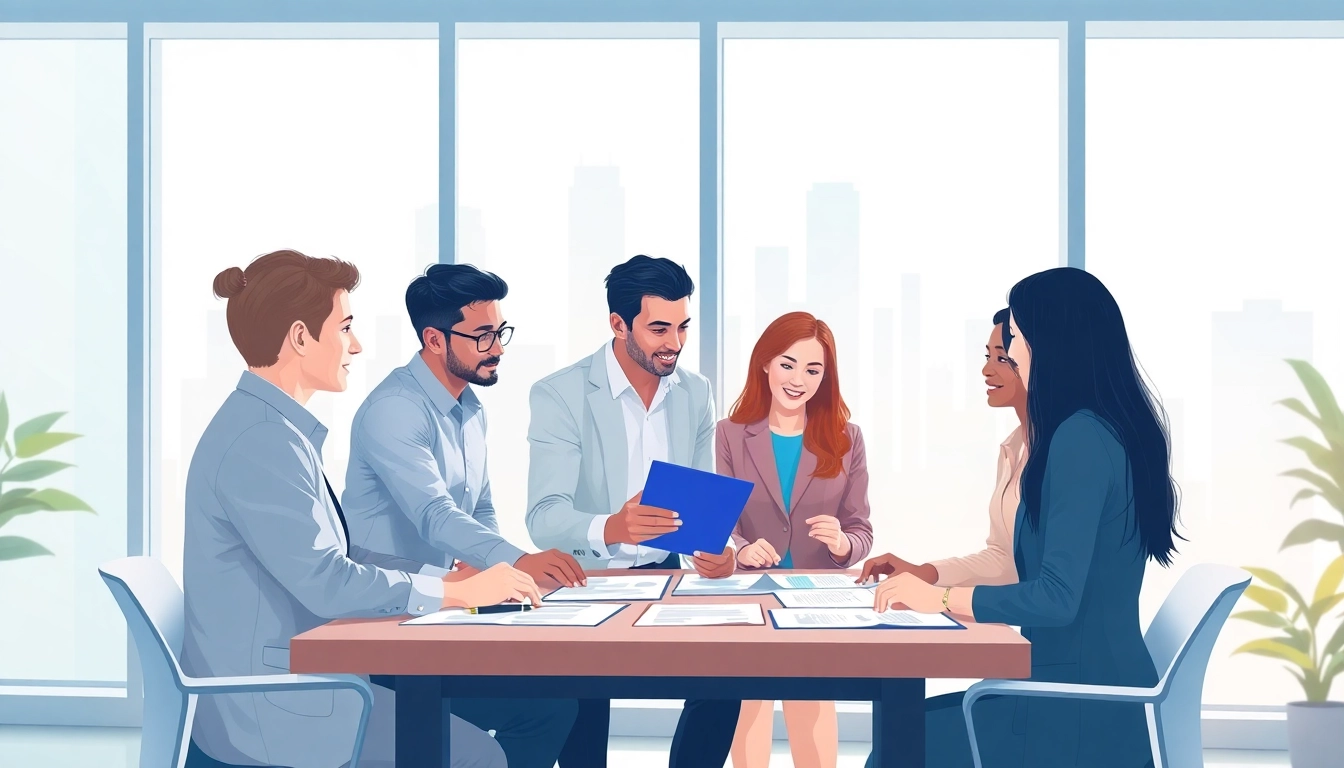 Engaging team collaboration in Contract Management., showcasing modern office dynamics.