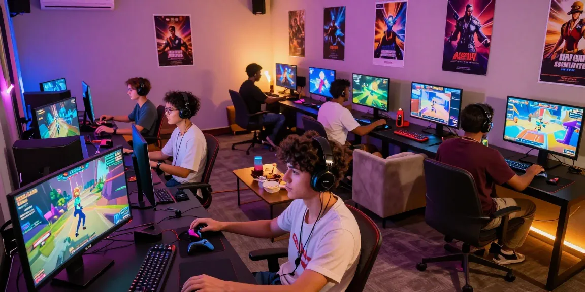 Group of young adults playing engaging adult games in a vibrant gaming lounge.