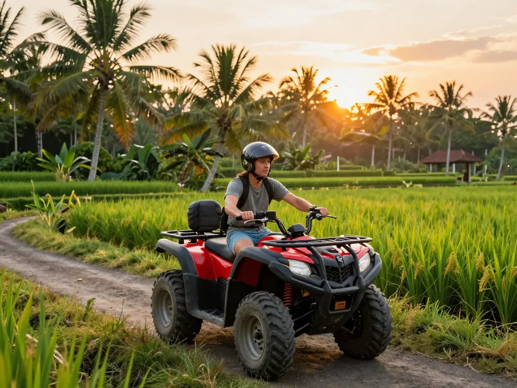 Experience the excitement of the best Bali tour packages with ATV adventures through lush jungles and beautiful rice fields.