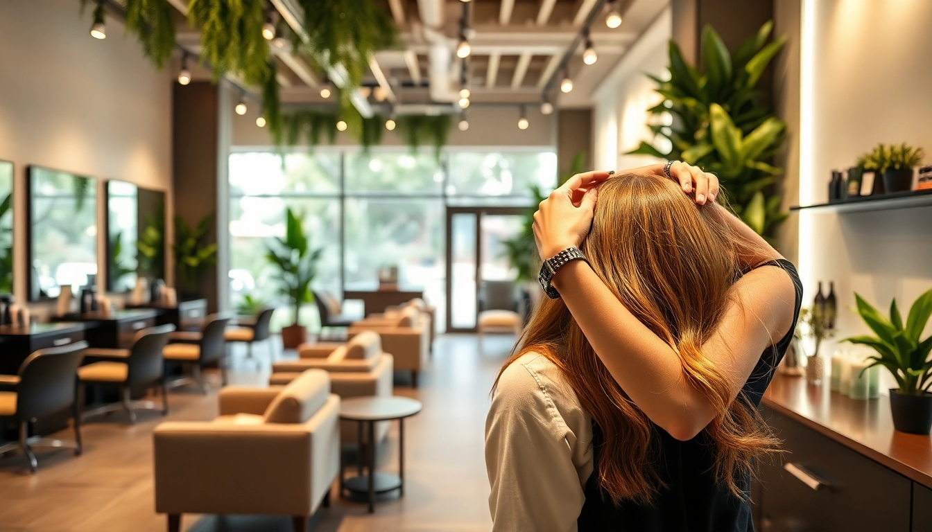 Aveda salon San Diego interior showcasing expert hairstyling and eco-friendly products in a serene setting.