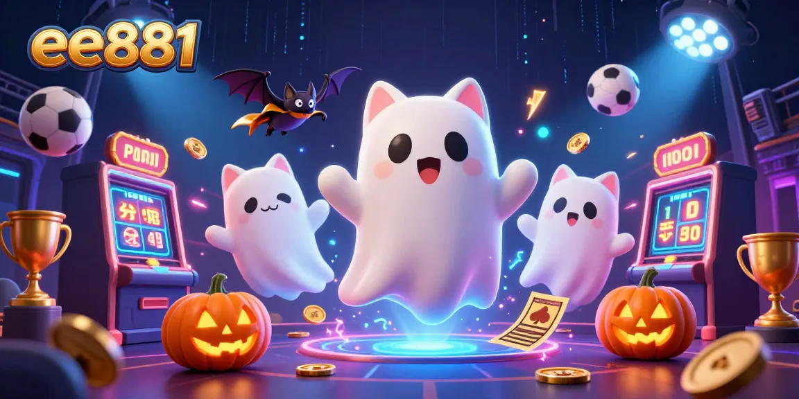 Experience thrilling action at ee881 as a ghost cat and bat explore an exciting casino.