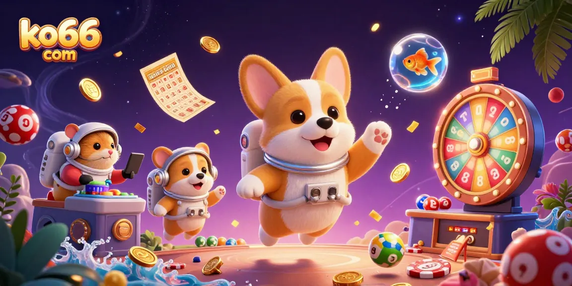 Spin and win jackpots at ko66 com, enjoying a vibrant casino atmosphere with exciting game elements.