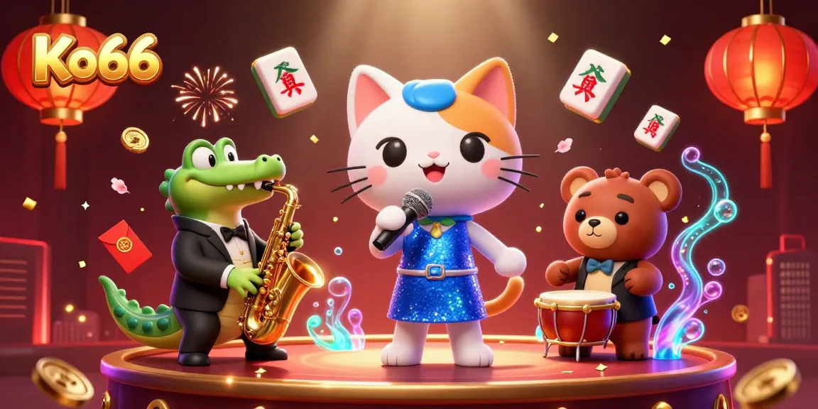 Experience the vibrant casino atmosphere with Ko66 and its lively 3D characters singing and playing music.