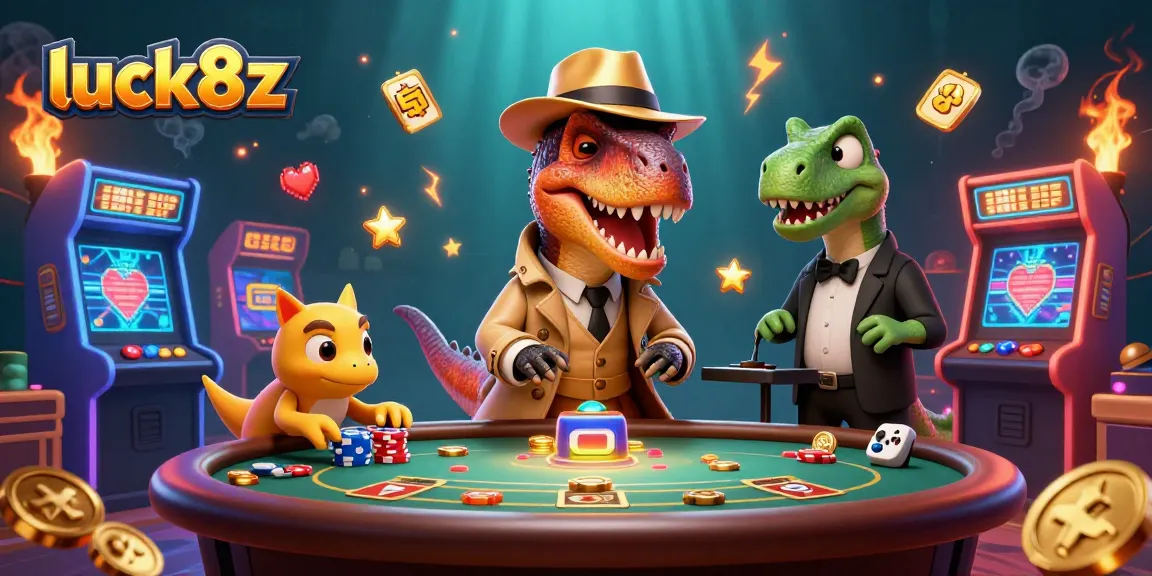 Experience a thrilling blackjack showdown with luck8z as a clever velociraptor tries to sneak chips.